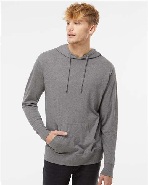 Unisex Lightweight Hooded Pullover T-Shirt - Gunmetal Heather