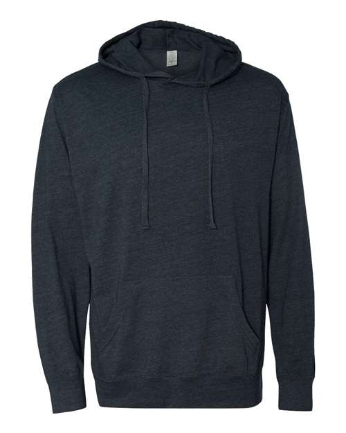 Unisex Lightweight Hooded Pullover T-Shirt - Classic Navy Heather
