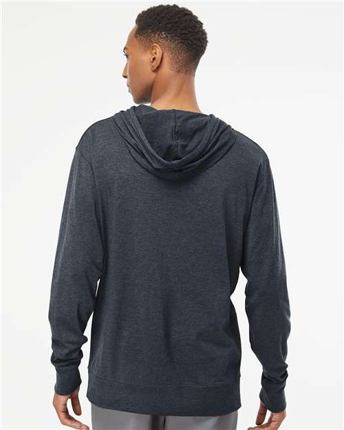 Unisex Lightweight Hooded Pullover T-Shirt - Classic Navy Heather