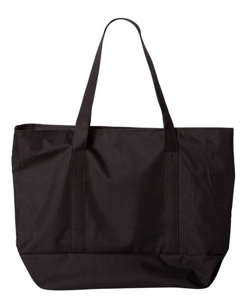 Bay View Giant Zippered Tote - Black/ Black