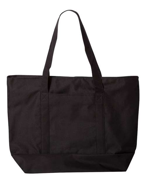 Bay View Giant Zippered Tote - Black/ Black