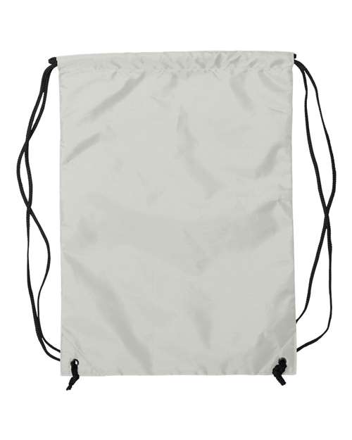 Zippered Drawstring Backpack - White