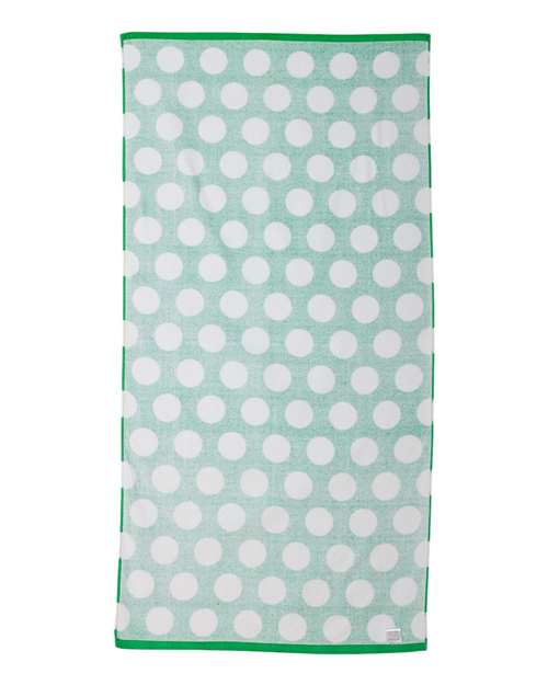 Polka Dot Velour Beach Towel - Kelly
