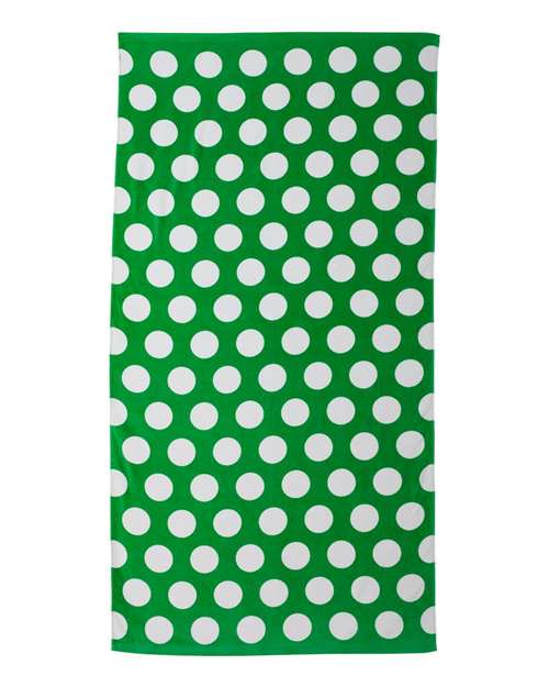 Polka Dot Velour Beach Towel - Kelly