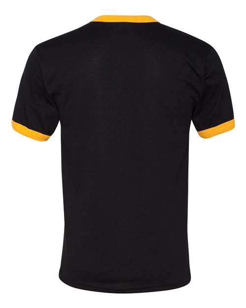 Unisex 50/50 Ringer T-Shirt - Black/ Gold