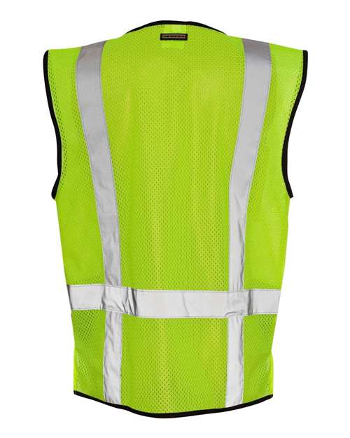 Unisex Black Bottom Mesh Class 2 Vest - Lime