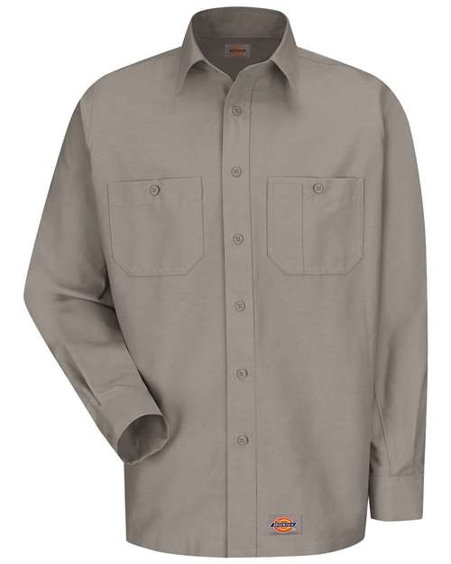Men's Long Sleeve Work Shirt - Silver Grey