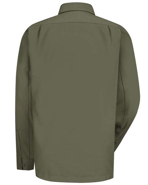 Men's Long Sleeve Work Shirt - Olive Green