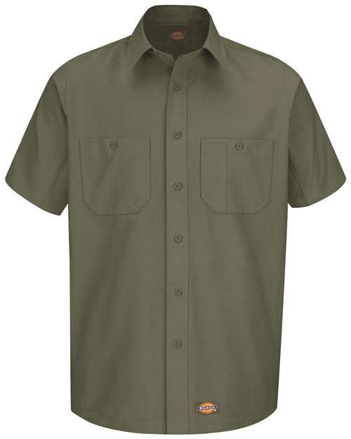 Men's Short Sleeve Work Shirt - Olive Green