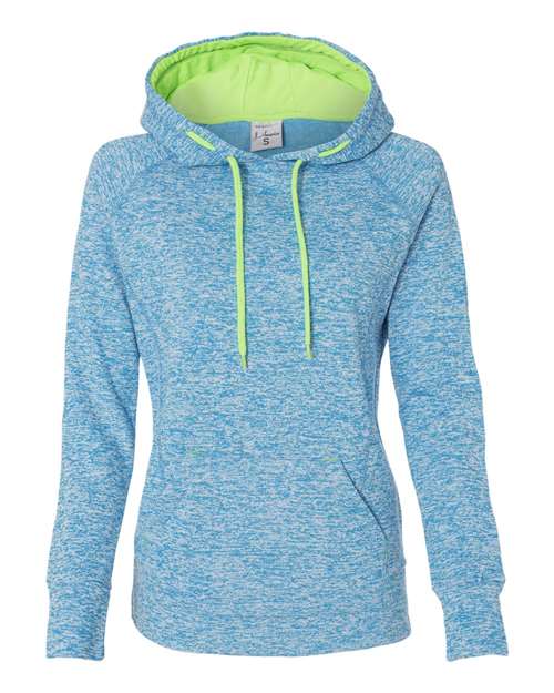 Women’s Cosmic Fleece Hooded Sweatshirt - Electric Blue/ Neon Green