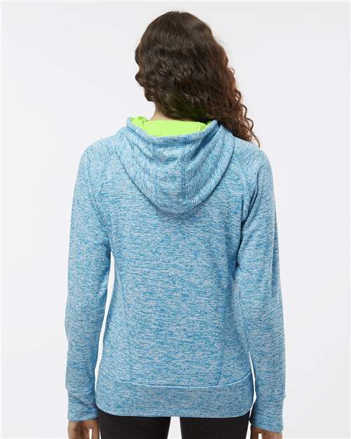 Women’s Cosmic Fleece Hooded Sweatshirt - Electric Blue/ Neon Green