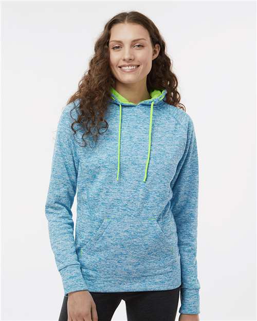 Women’s Cosmic Fleece Hooded Sweatshirt - Electric Blue/ Neon Green