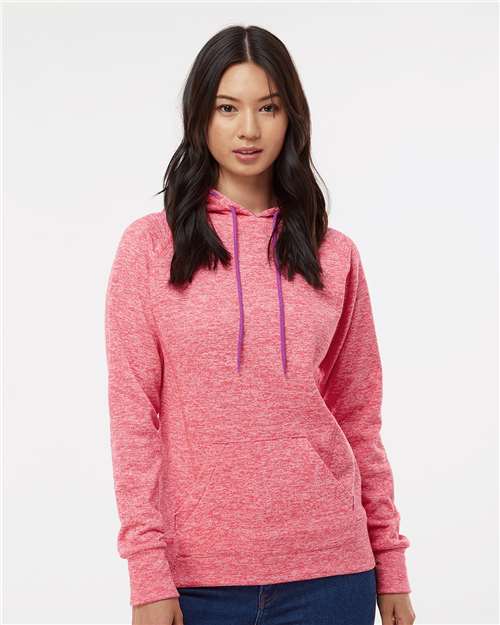 Women’s Cosmic Fleece Hooded Sweatshirt - Fire Coral/ Magenta