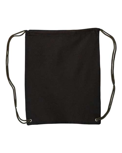 Canvas Drawstring Backpack - Black