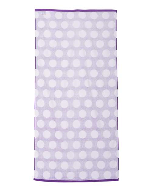 Polka Dot Velour Beach Towel - Purple