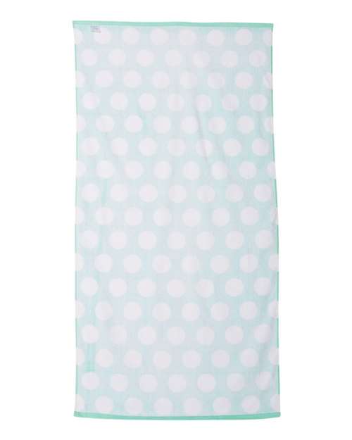 Polka Dot Velour Beach Towel - Light Green