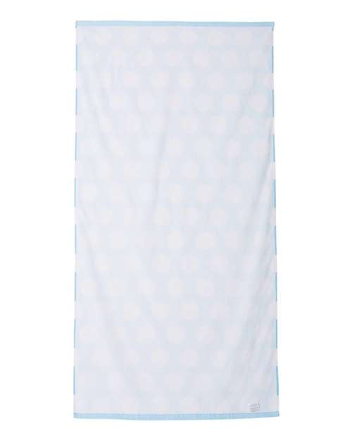 Polka Dot Velour Beach Towel - Light Blue