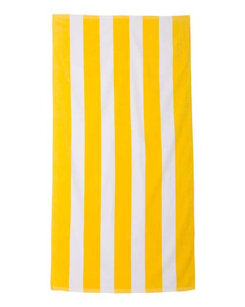 Cabana Stripe Velour Beach Towel - Sunlight