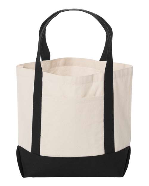 Seaside Boater Tote - Natural/ Black