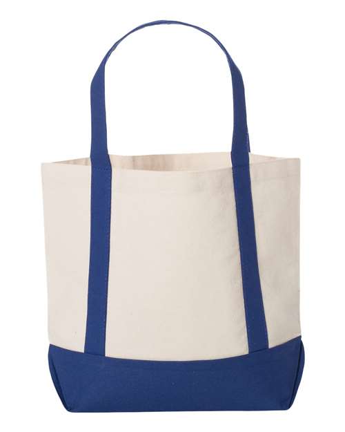 Seaside Boater Tote - Natural/ Royal