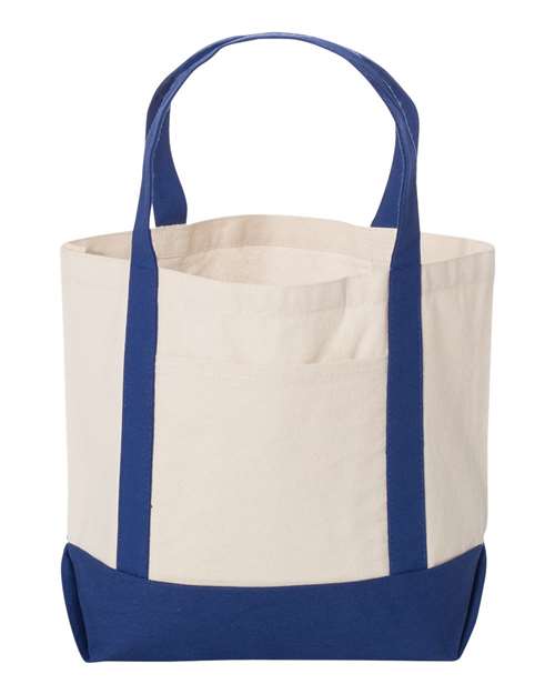 Seaside Boater Tote - Natural/ Royal
