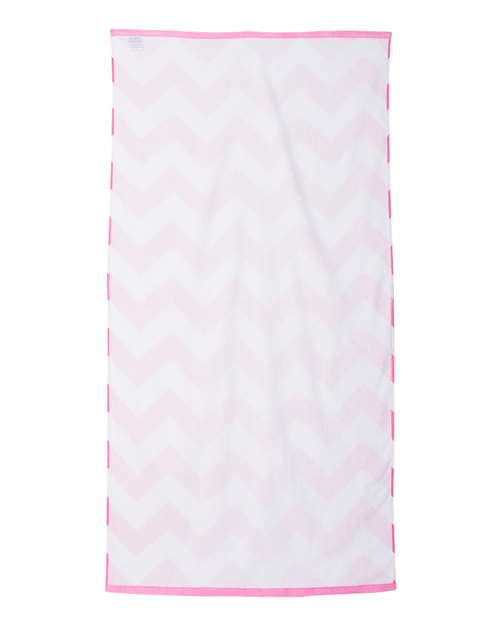 Chevron Velour Beach Towel - Perfect Pink