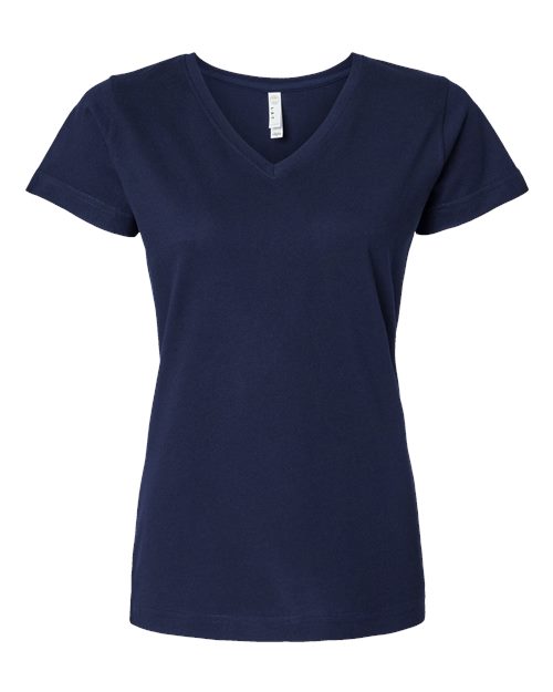 Women's Fine Jersey V-Neck Tee - Navy