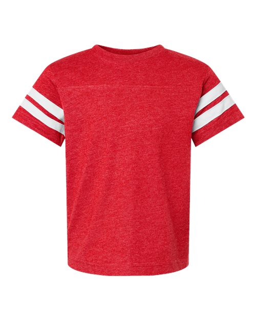 Youth Football Fine Jersey Tee - Vintage Red/ White