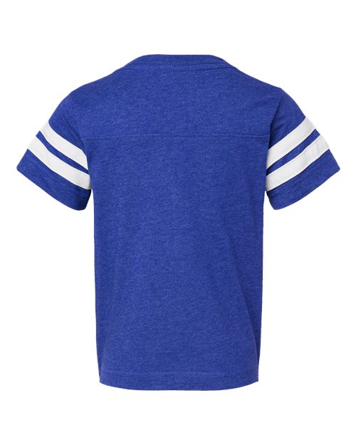 Youth Football Fine Jersey Tee - Vintage Royal/ White