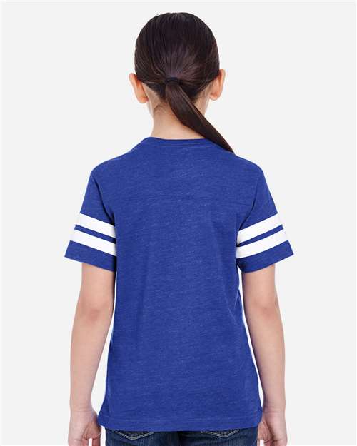 Youth Football Fine Jersey Tee - Vintage Royal/ White