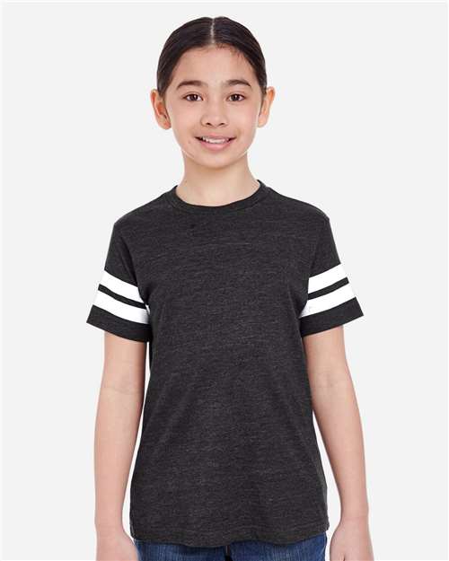 Youth Football Fine Jersey Tee - Vintage Smoke/ White