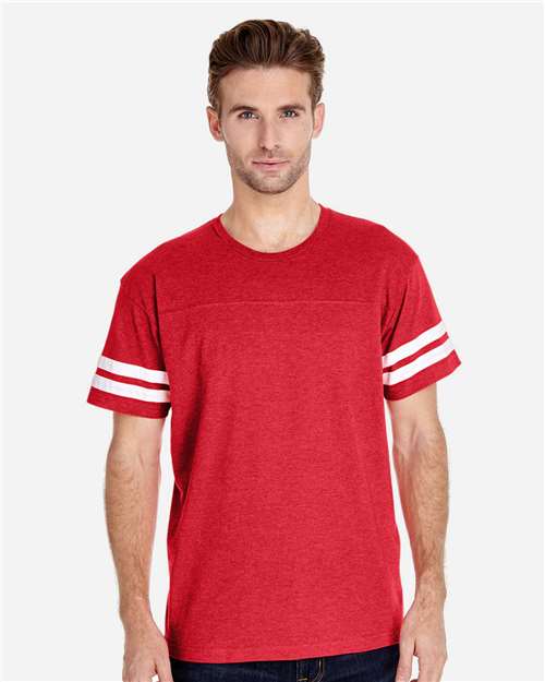 Men's Football Fine Jersey Tee - Vintage Red/ White