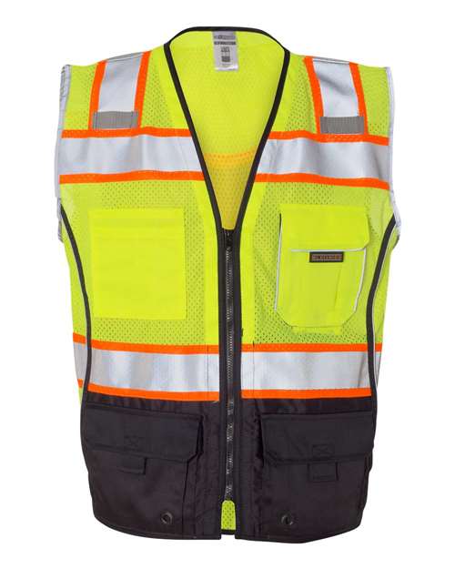 Unisex Premium Black Series® Black Bottom Class 2 Vest - Lime