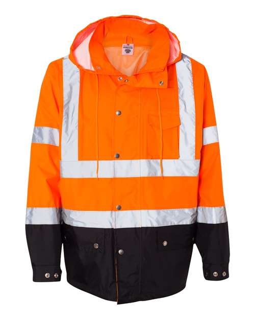 Unisex Storm Cover Waterproof Rain Jacket - Orange