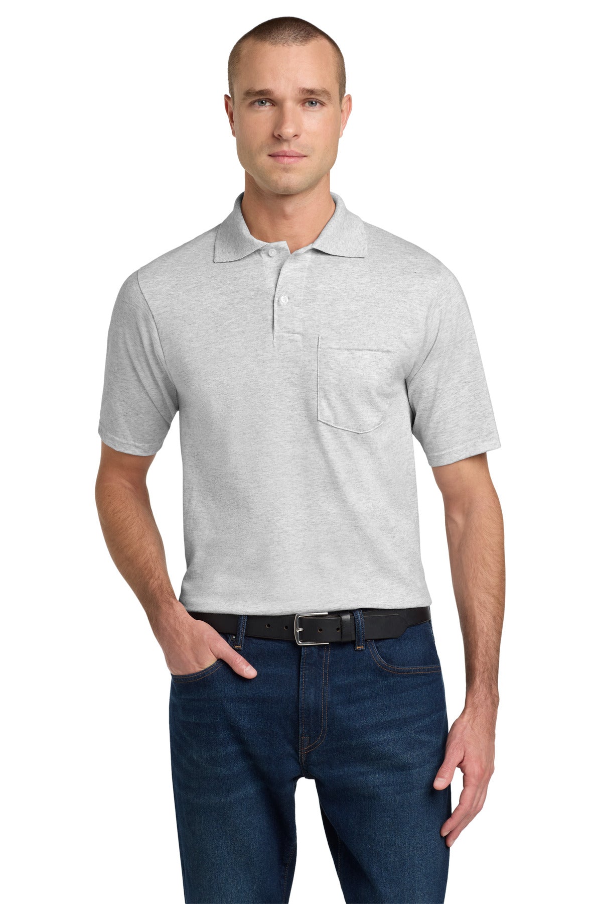 Jerzees Dri-Power Pocket Sport Shirt - Ash
