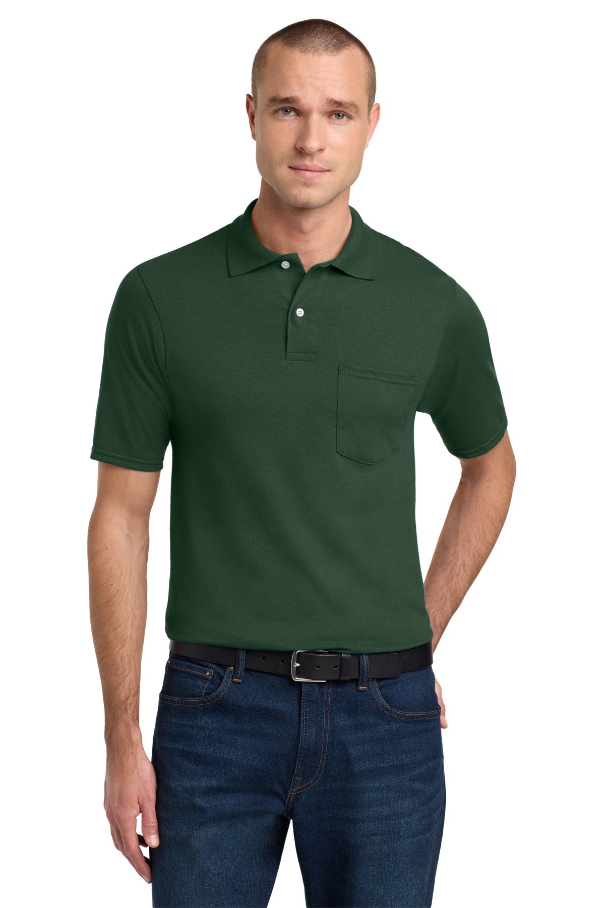 Jerzees Dri-Power Pocket Sport Shirt - Forest Green