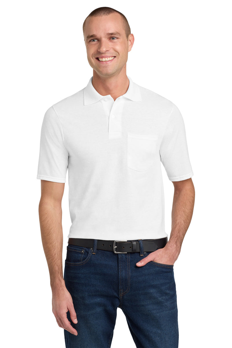 Jerzees Dri-Power Pocket Sport Shirt - White
