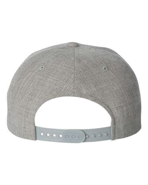 Premium Flat Bill Snapback Cap - Heather Grey