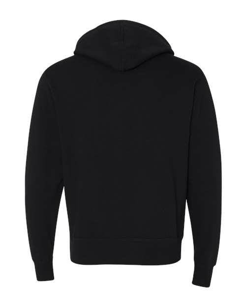 Unisex Heathered French Terry Full-Zip Hooded Sweatshirt - Black