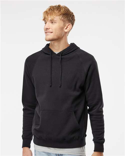 Unisex Special Blend Raglan Hooded Sweatshirt - Black