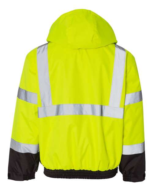 Unisex Ripstop Bomber Jacket - Lime/ Black