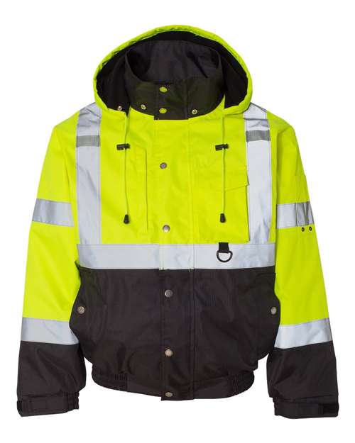 Unisex Ripstop Bomber Jacket - Lime/ Black
