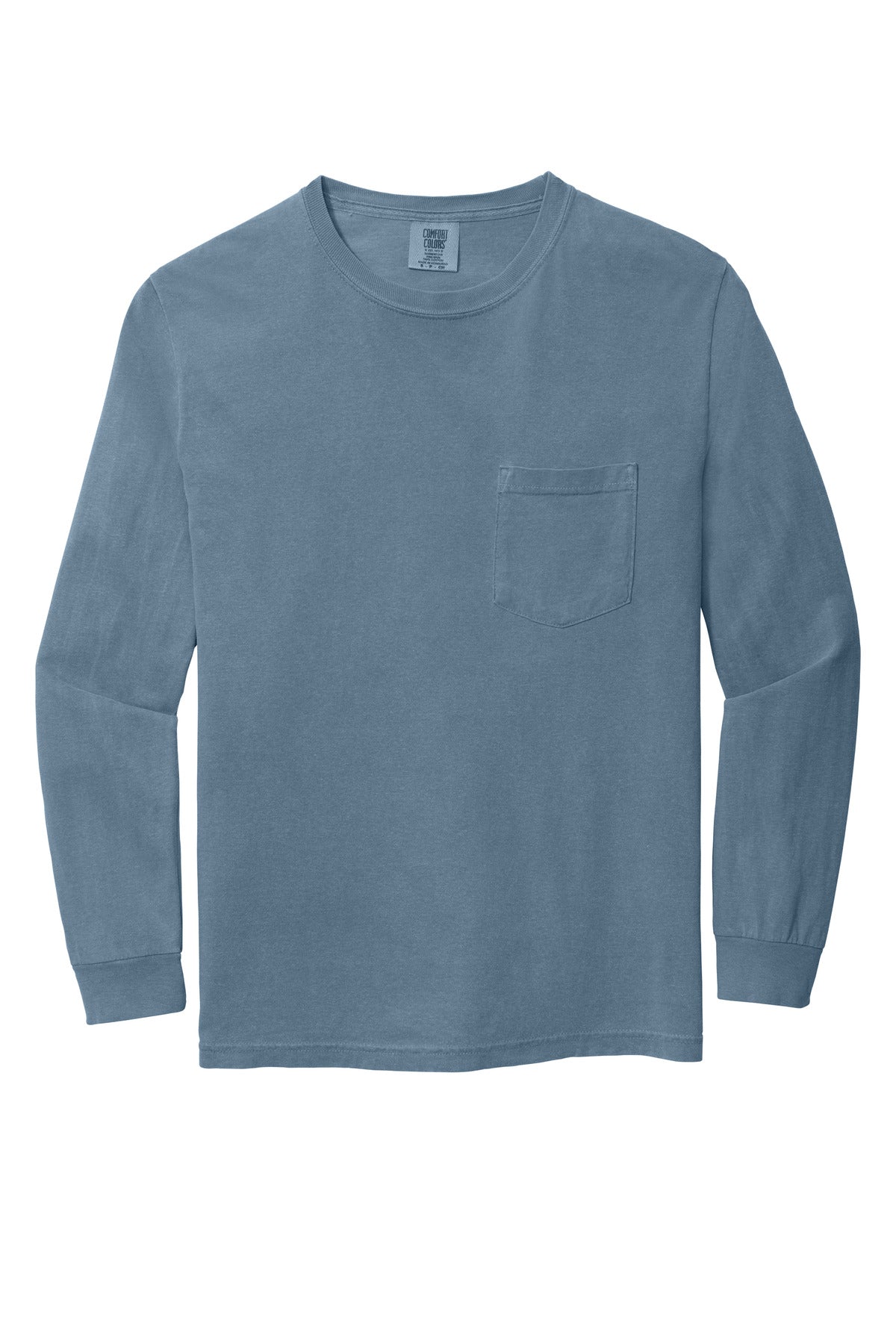 COMFORT COLORS  Heavyweight Ring Spun Long Sleeve Pocket Tee - Blue Jean