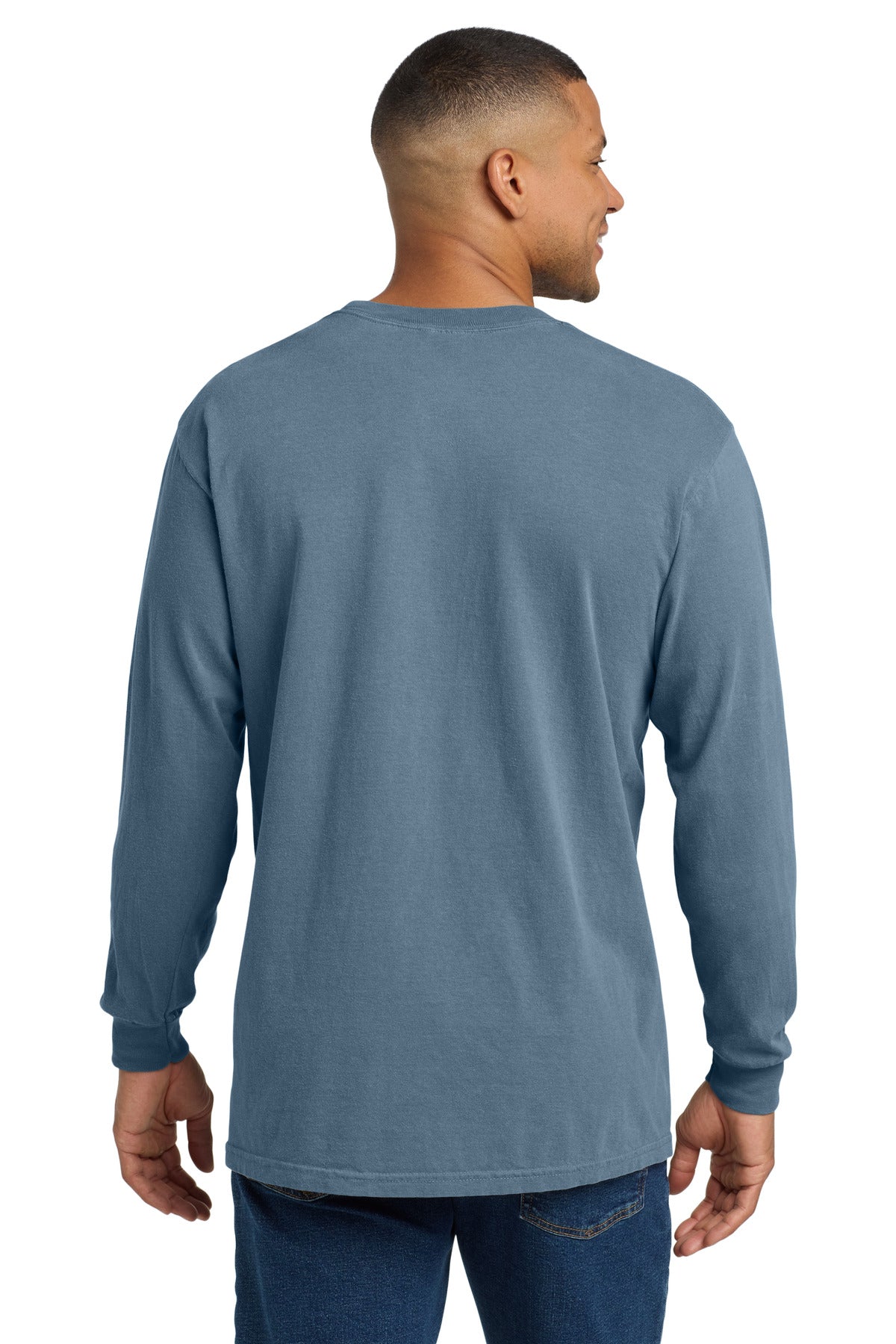 COMFORT COLORS  Heavyweight Ring Spun Long Sleeve Pocket Tee - Blue Jean