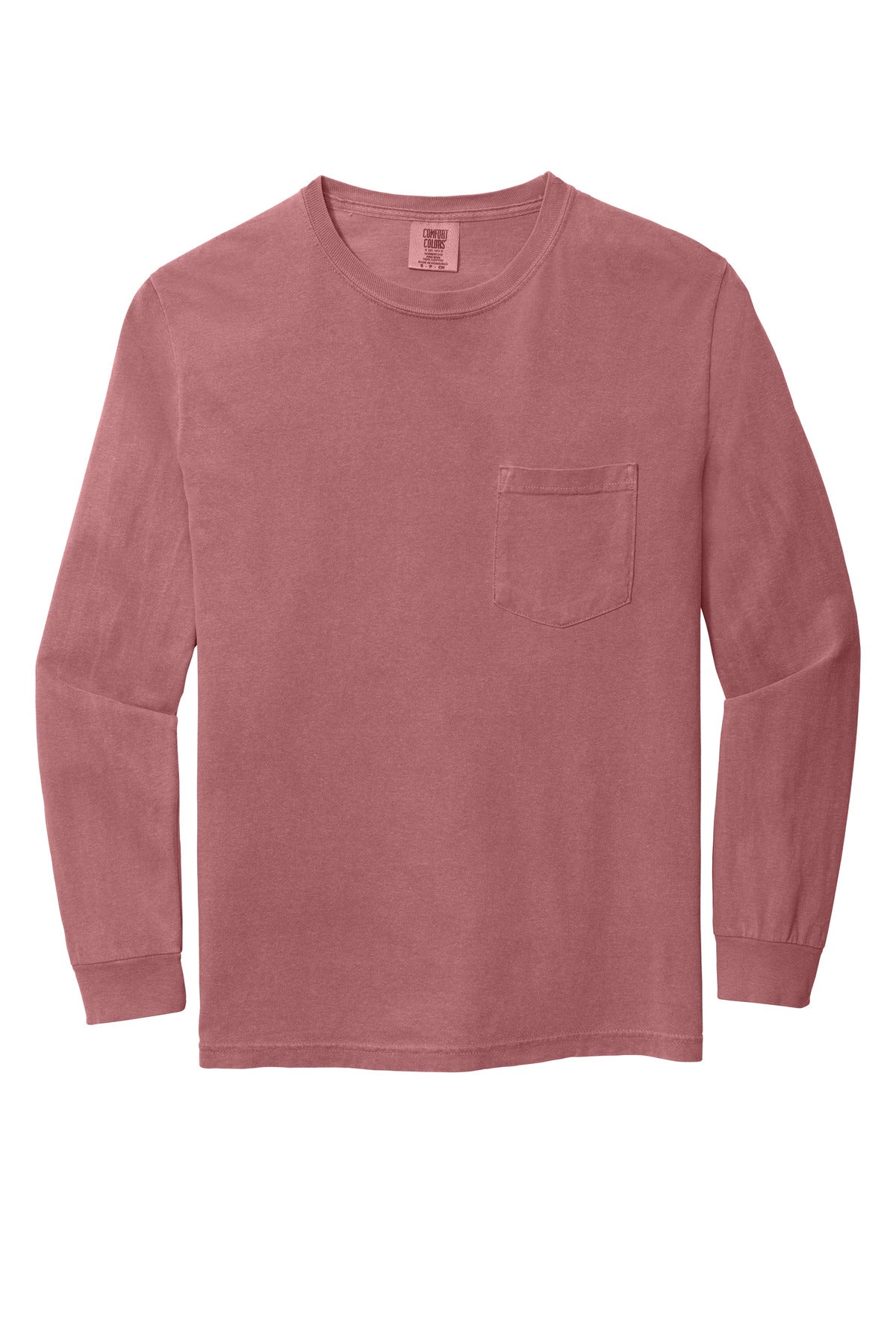 COMFORT COLORS  Heavyweight Ring Spun Long Sleeve Pocket Tee - Brick