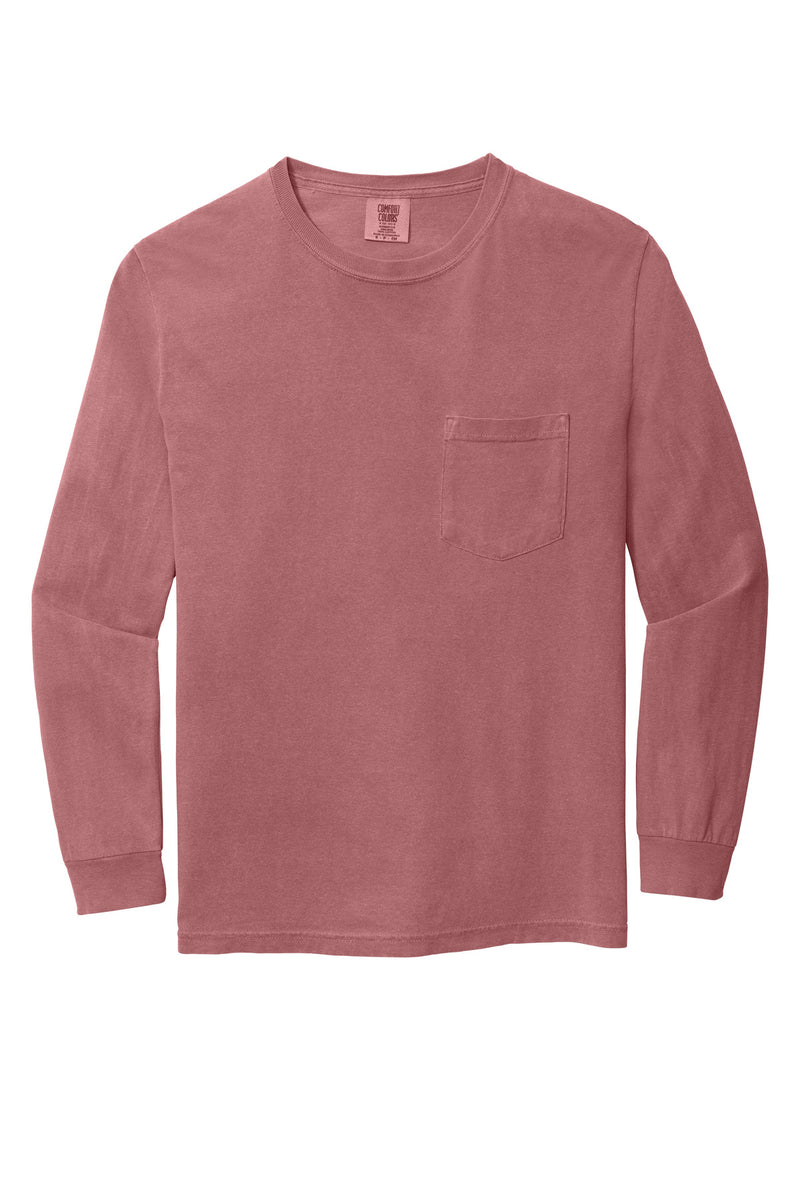 COMFORT COLORS  Heavyweight Ring Spun Long Sleeve Pocket Tee - Brick