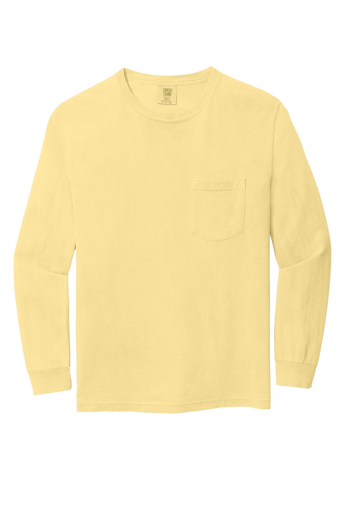 COMFORT COLORS  Heavyweight Ring Spun Long Sleeve Pocket Tee - Butter