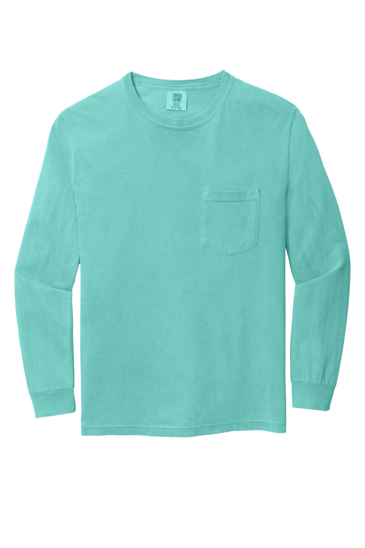 COMFORT COLORS  Heavyweight Ring Spun Long Sleeve Pocket Tee - Chalky Mint