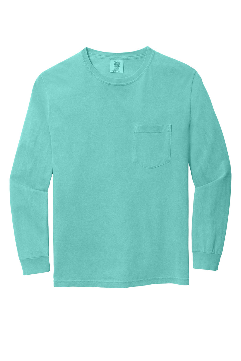 COMFORT COLORS  Heavyweight Ring Spun Long Sleeve Pocket Tee - Chalky Mint
