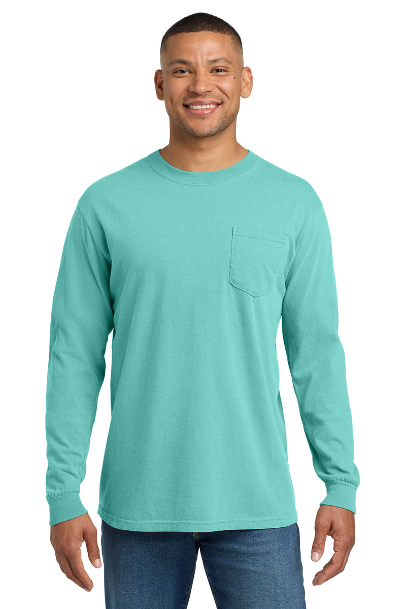 COMFORT COLORS  Heavyweight Ring Spun Long Sleeve Pocket Tee - Chalky Mint